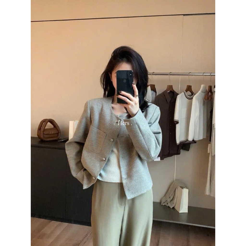 (XẢ KHO) Áo blazer túi hộp 2 lớp hàng QC 3532