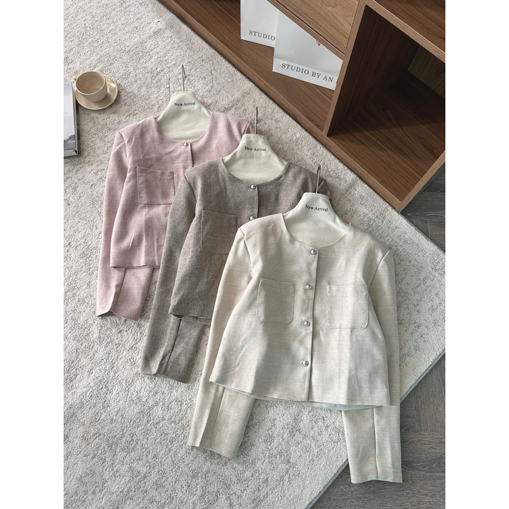 (XẢ KHO) Áo blazer túi hộp 2 lớp hàng QC 3532