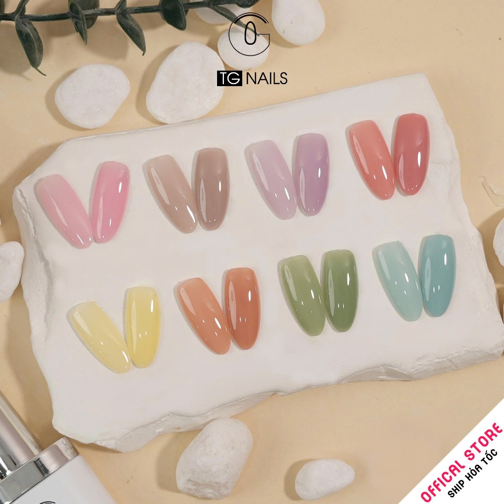 Set sơn gel 8 màu thạch đục pastel TG mix tone nhẹ nhàng