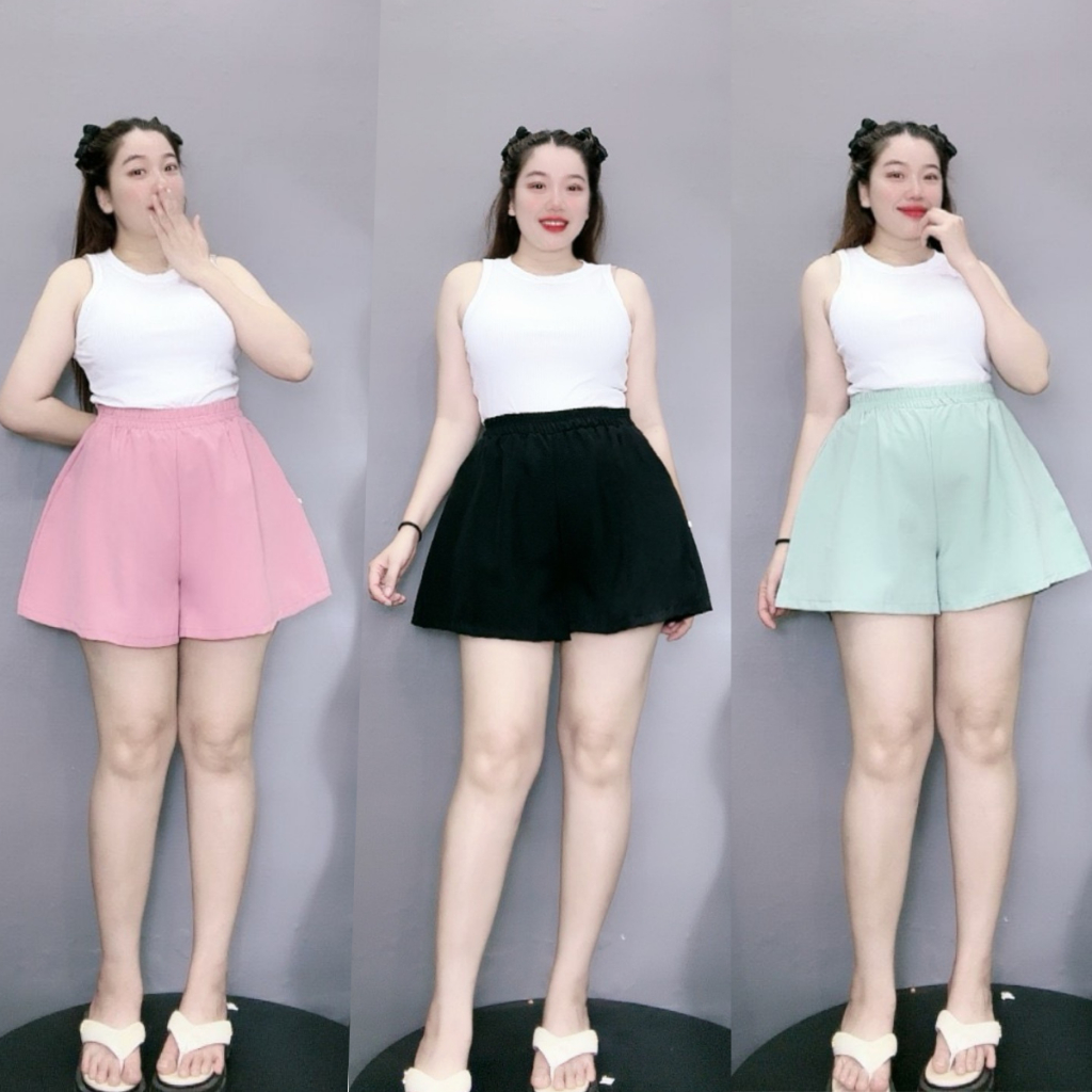 Quần Đùi Lưng Cao Bigsize Nữ,Quần Short Dáng Chữ Vải For Nhẹ Mặc Thoáng Mát Q500