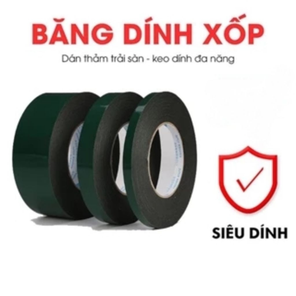 BĂNG KEO 2 MẶT SIÊU DÍNH XANH ĐEN | Shopee Việt Nam