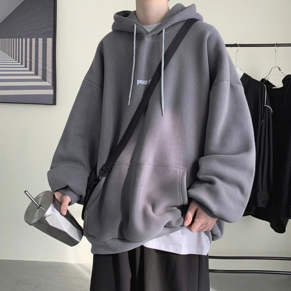 Áo khoác hoodie zip nam nữ 2 túi in chữ TEACH PEACE form rộng jacket unisex có khóa kéo vải nỉ bông dày mịn C1