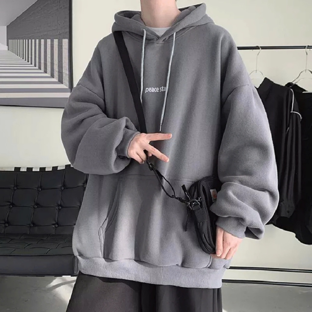 Áo khoác hoodie zip nam nữ 2 túi in chữ TEACH PEACE form rộng jacket unisex có khóa kéo vải nỉ bông dày mịn C1