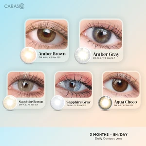 Kính áp tròng khoá ẩm 8H 3 tháng màu Amber Brown, Aqua Choco, Sapphire Brown, Sapphire Gray (Lens cận Outlet) 1 bên mắt