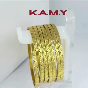 Bộ Ximen nơ khắc nổi mạ vàng 18K khóa lười gài – Lắc tay thời trang cao cấp Bộ 7 Chiếc