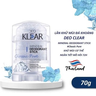Lăn Khử Mùi Đá Khoáng DEO KLEAR 70g Thái Lan, Giảm Tiết Mồ Hôi, Khô Thoáng Cả Ngày