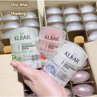 Lăn Khử Mùi Đá Khoáng DEO KLEAR 70g Thái Lan, Giảm Tiết Mồ Hôi, Khô Thoáng Cả Ngày