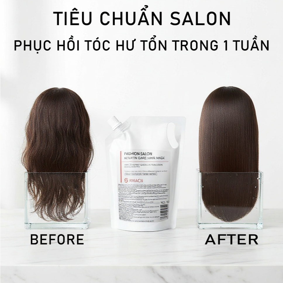 Mặt nạ tóc Keratin Collagen 1000ml Phục hồi tóc hư tổn, nuôi dưỡng tóc,giúp tóc mềm mại và bóng mượt