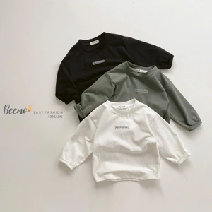 Áo phông dài tay in chữ cho bé, áo thun basic trơn màu cotton mềm đẹp 4316ADB