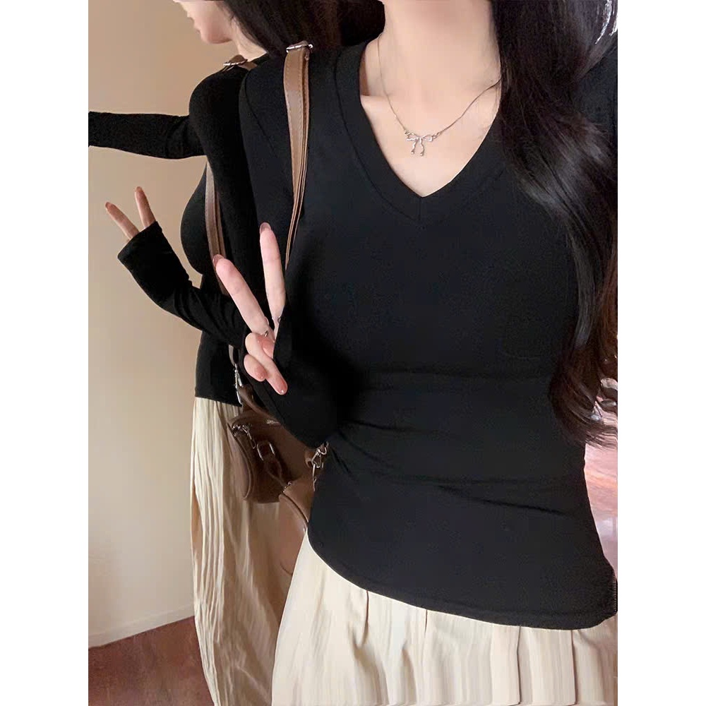 [CÓ SIZE] Áo Dài tay Cổ Tym Ôm Dáng RANSHI Kiểu Dáng Basic Chất Thun Cotton Mềm Mại - RA330