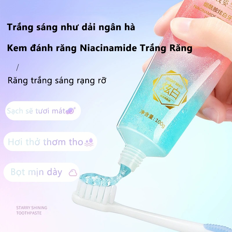 Kem Đánh Răng Nicotinamide Làm Trắng Răng Trắng Răng Vàng Làm Trắng Răng Kem Tươi breathhitching Kem Đánh Răng