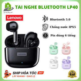 Tai Nghe Bluetooth Lenovo LP40Pro Cảm Ứng, Không Dây, Có Mic, Chống Ồn, Thấm Nước Bảo Hành 24 Tháng