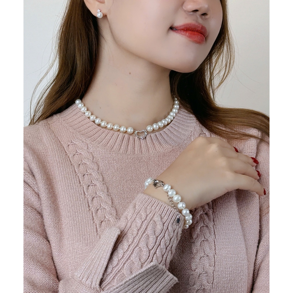 [LOẠI AAA] VT12 - Vòng Tay ngọc Trai Tự Nhiên 7-8 li dài 17cm, Dây Nối 5cm – Thanh Lịch Và Tinh Tế