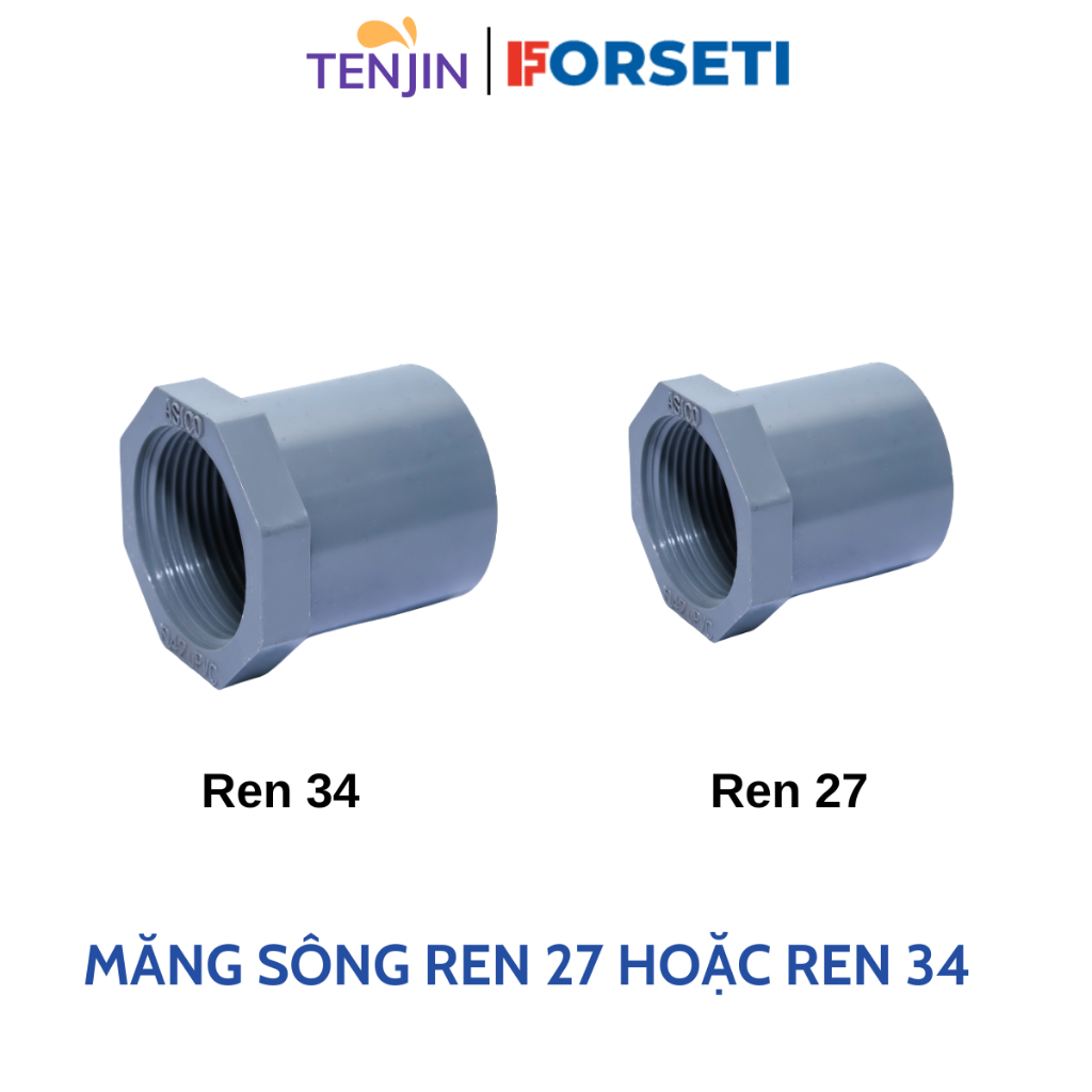 Cút Nối Ren Trong Phi 27-34 , Măng Sông, Băng tan cao su non– Kết Nối Ống Nhựa, Dẫn Nước, Tưới Tiêu