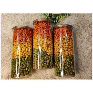 Snack Mix 3 Vị Hũ 300gr – Tăm Đậu Phô Mai, Đậu Hà Lan, Bắp Sấy
