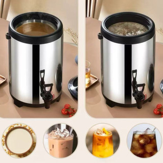 Bình inox 3 đáy ủ trà giữ nhiệt 6L - 20L Chubby Chef dung tích chuẩn không làm tròn An toàn sức khỏe