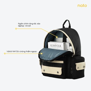 balo đi học nam nữ nhiều ngăn NATOLI đơn giản thời trang cao cấp BST Fashion Stripe Backpack B33