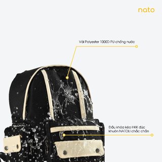 balo đi học nam nữ nhiều ngăn NATOLI đơn giản thời trang cao cấp BST Fashion Stripe Backpack B33