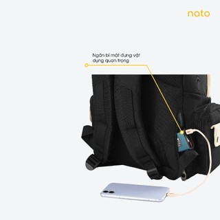 balo đi học nam nữ nhiều ngăn NATOLI đơn giản thời trang cao cấp BST Fashion Stripe Backpack B33