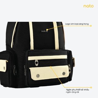 balo đi học nam nữ nhiều ngăn NATOLI đơn giản thời trang cao cấp BST Fashion Stripe Backpack B33
