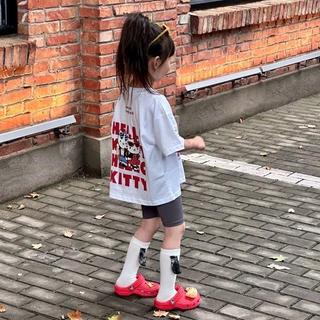 S338-M-[tomnaukids] Set áo thun HELLO phối quần leggin đùi cho bé size từ 9-40Kg