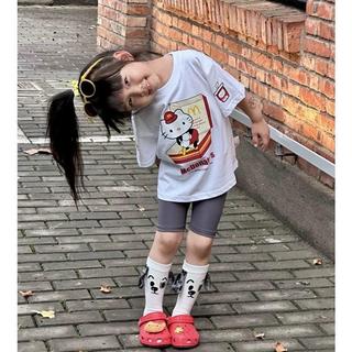 S338-M-[tomnaukids] Set áo thun HELLO phối quần leggin đùi cho bé size từ 9-40Kg