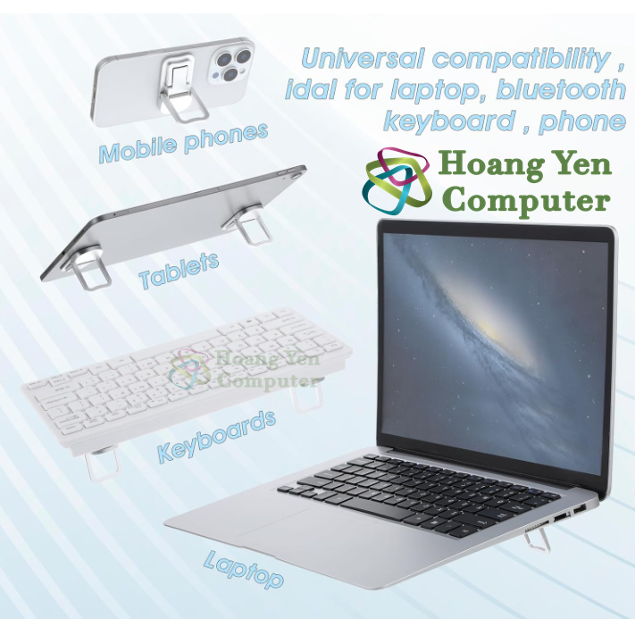 Giá Đỡ Máy Tính Xách Tay, Chân Đế Laptop Gập Gọn 2 Cấp Độ, Dán Keo 3M Siêu Bám Giúp Tản Nhiệt Tốt - Hoàng Yến Computer