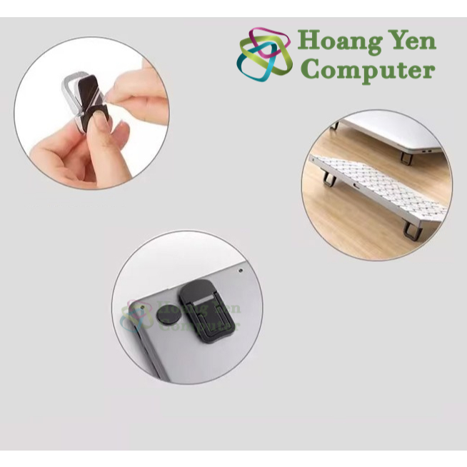 Giá Đỡ Máy Tính Xách Tay, Chân Đế Laptop Gập Gọn 2 Cấp Độ, Dán Keo 3M Siêu Bám Giúp Tản Nhiệt Tốt - Hoàng Yến Computer