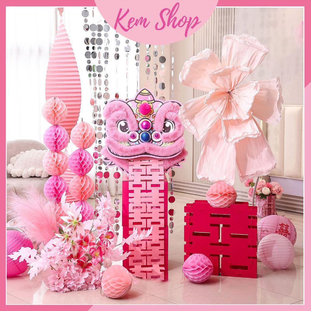 Mặt lân sư tử trang trí decor tết, đám cưới, trung thu - Kem Shop K126