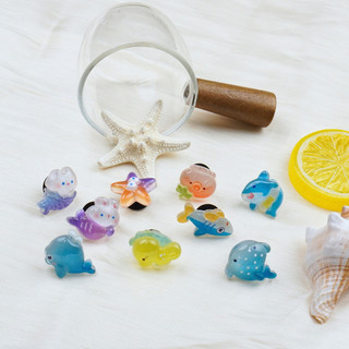 Bộ 9 Sticker, Charm 3D chủ đề Cá mập nhựa cứng gắn Dép Sục, Cá Sấu Mita JB-375