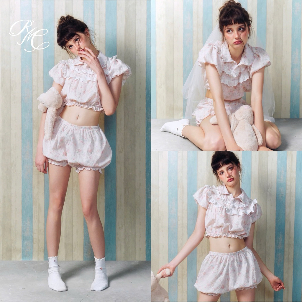 (Tách lẻ set) Sugarplum Set - Remmus | Set áo blouse và quần bloomer chất liệu cotton thêu