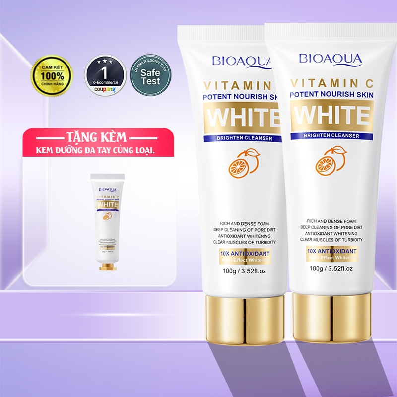 Sữa Rửa Mặt Tạo Bọt Vitamin C 100g Thơm Dịu Nhẹ, Collagen + Niacinamide ，Sữa Rửa Mặt Ngừa Mụn Sáng Da Làm Sạch Sâu