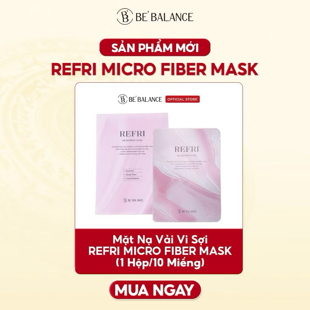 [NEW] REFRI MICROFIBER MASK - Mặt nạ làm dịu Bebalance (1 hộp 10 miếng ...