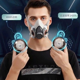 Mặt Nạ Phòng Độc 2 Phin Lọc Than Hoạt Tính Chống Hóa Chất, Phun Thuốc Trừ Sâu, Lọc Khí Độc PM 2.5