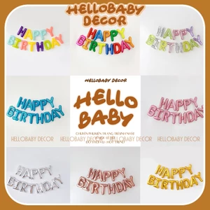 Bộ 13 bóng chữ HAPPY BIRTHDAY trang trí sinh nhật ( chữ cao 40cm)