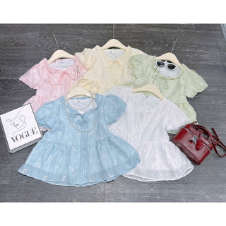 áo babydoll thắt nơ tay phồng dễ thương xinh xỉu