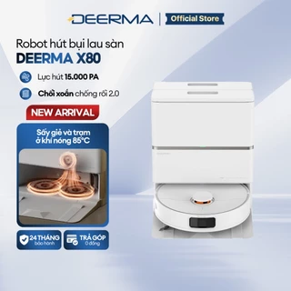 Robot hút bụi lau sàn đa năng Deerma X80 lực hút 15.000Pa điều khiển từ xa qua Mi Home App - Bảo hành 24 tháng