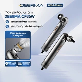 Máy sấy tóc tốc độ cao Deerma CF35W với 200 triệu ion âm kèm đầu phun tinh chất giúp tóc bồng bềnh - Bảo hành 12 tháng
