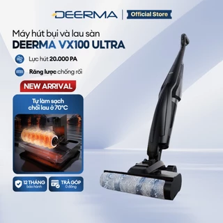 Máy hút bụi lau sàn Deerma VX100 Ultra lực hút mạnh 20000pa tự động làm sạch và sấy khô con lăn - Bảo hành 12 tháng