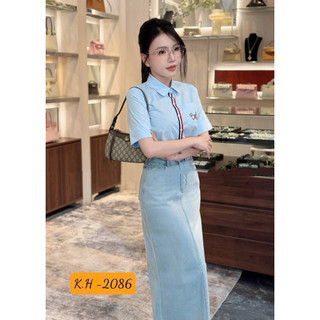 QCL1 2086 Áo sơ mi cộc tay kẻ sọc túi thêu cún siêu hot siêu đẹp(Freesz)