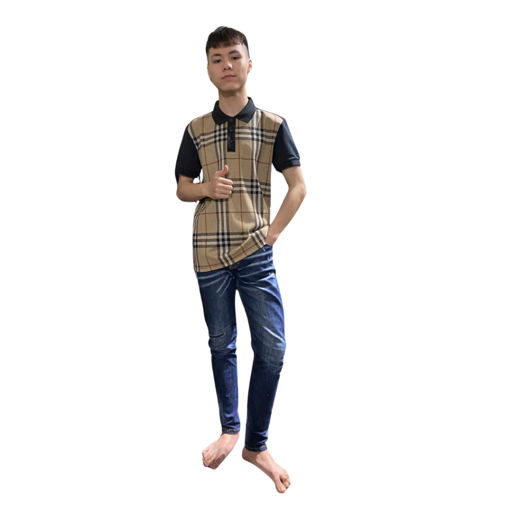 ÁO polo nam cổ tròn họa tiết tay ngắn phong cách trẻ trung chuẩn from