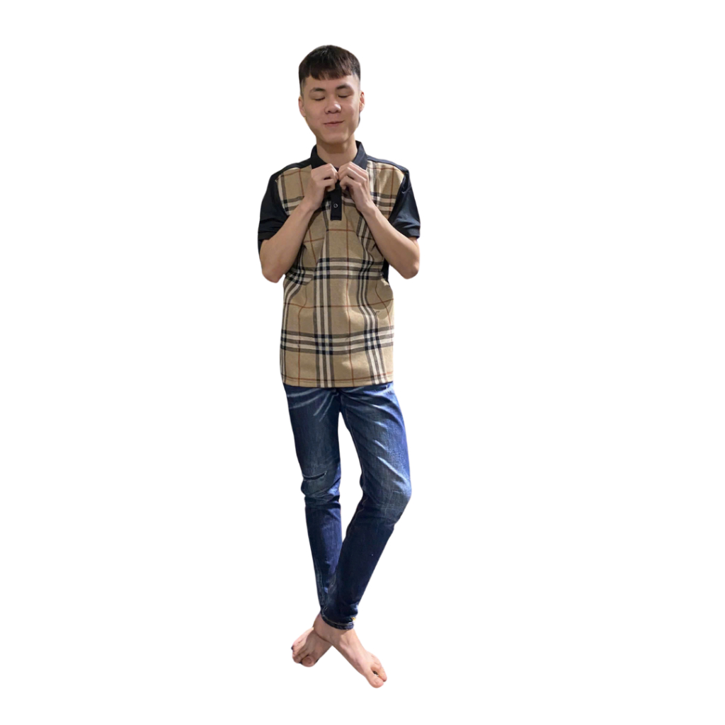 ÁO polo nam cổ tròn họa tiết tay ngắn phong cách trẻ trung chuẩn from