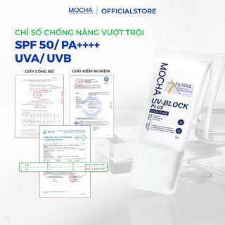Kem Chống Nắng SPF 50 Mocha Kiềm Dầu,Nâng Tone,  An Toàn Cho Nhiều Loại Da