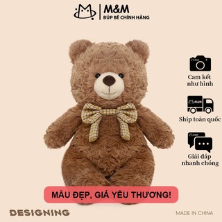 Gấu bông thắt nơ đáng yêu phong cách dễ thương, giao từ kho Hà Nội