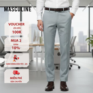 Quần âu nam Masculine cao cấp, dáng beggy phong cách, chất liệu cotton thoáng mát - MB24.3