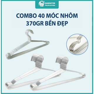 Combo 40 móc nhôm treo quần áo 370gr (L = 45cm) bền nhẹ tiện lợi dễ sử dụng