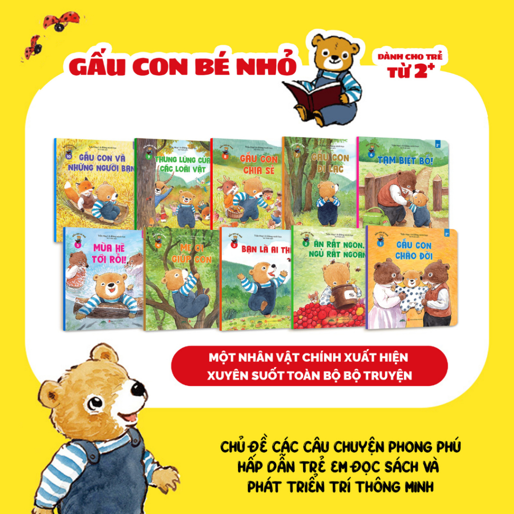 Sách - Combo 10 Cuốn Gấu Con Bé Nhỏ - Dành Cho Bé Từ 2 Tuổi - Tiên Phong Books
