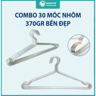 Combo 30 móc nhôm treo quần áo 370gr (L = 45cm) bền nhẹ tiện lợi dễ sử dụng