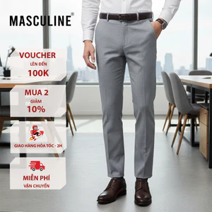 Quần âu nam Masculine cao cấp, chất liệu cotton thoáng mát, dáng beggi thời thượng - MB24.2