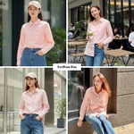 TheBlueTshirt - Áo sơ mi dài tay phom rộng nhiều màu cho nữ - The New Pocket Oversize Shirt - Women — ảnh 4